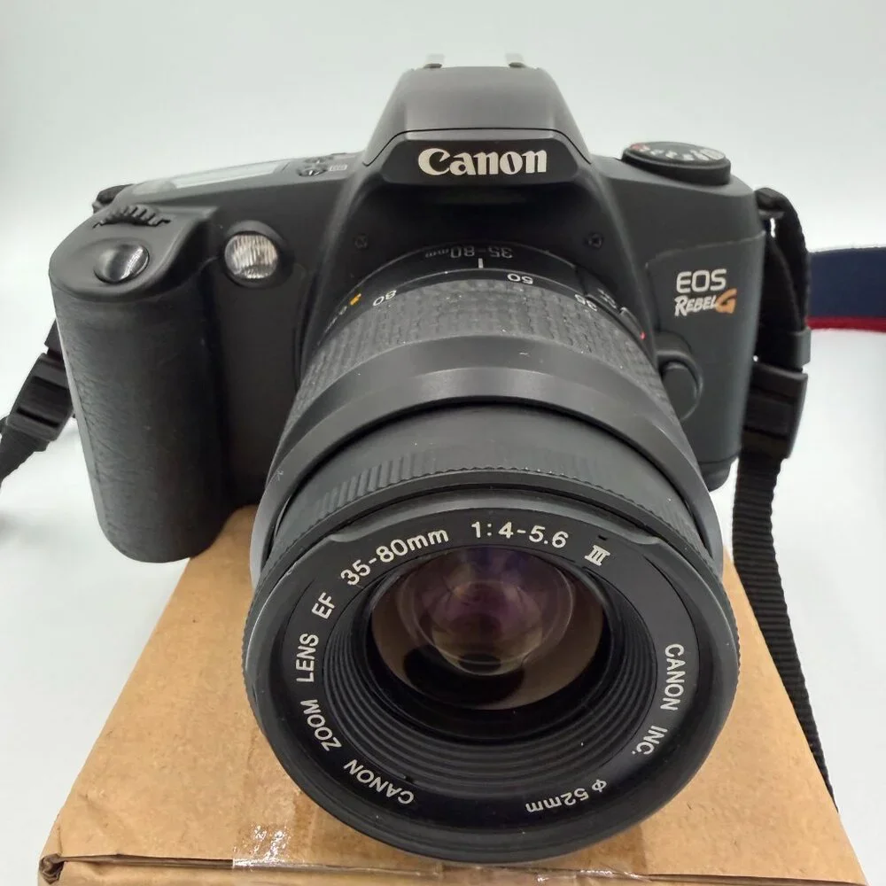 Canon EOS G 35mm SLR Film Camera #1456 with 35-80mm III zoom lens tested Vintage